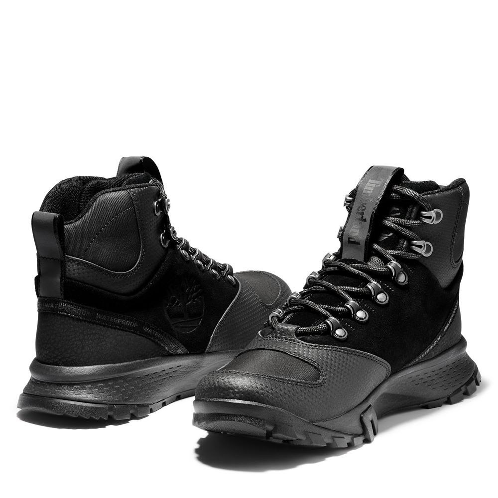 Timberland Mens Hiking Boots Garrison Trail Waterproof High - Black - India QI4815732